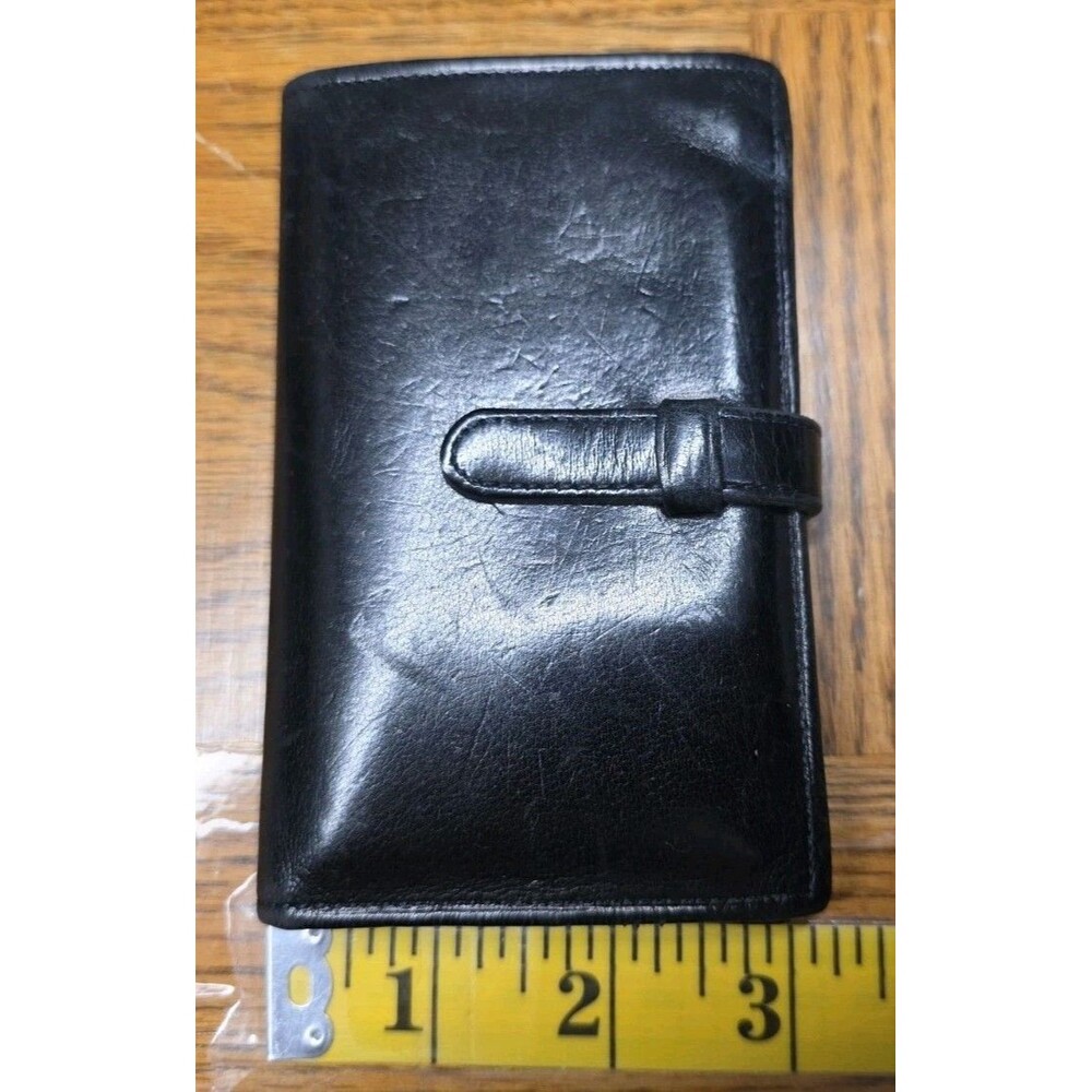 Coach Vintage Black Leather Small Card Wallet GUC